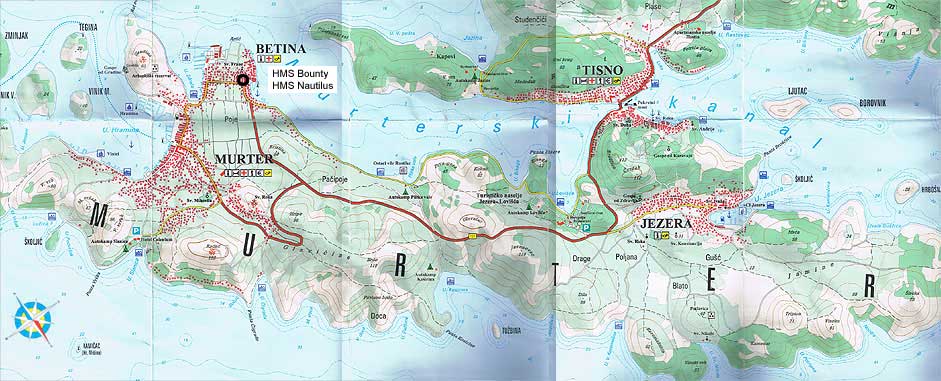 Kroatien: Insel Murter: Karte als PDF auf DIN A4